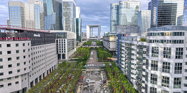 Vue Grande Arche travaux Parc