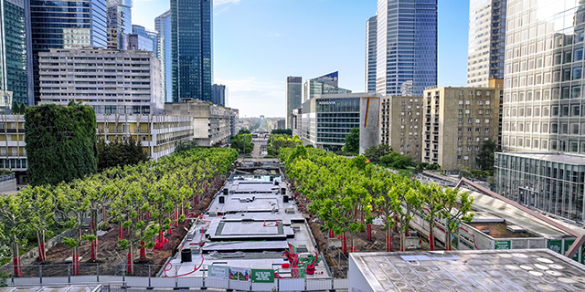 Vue Esplanade, travaux Parc
